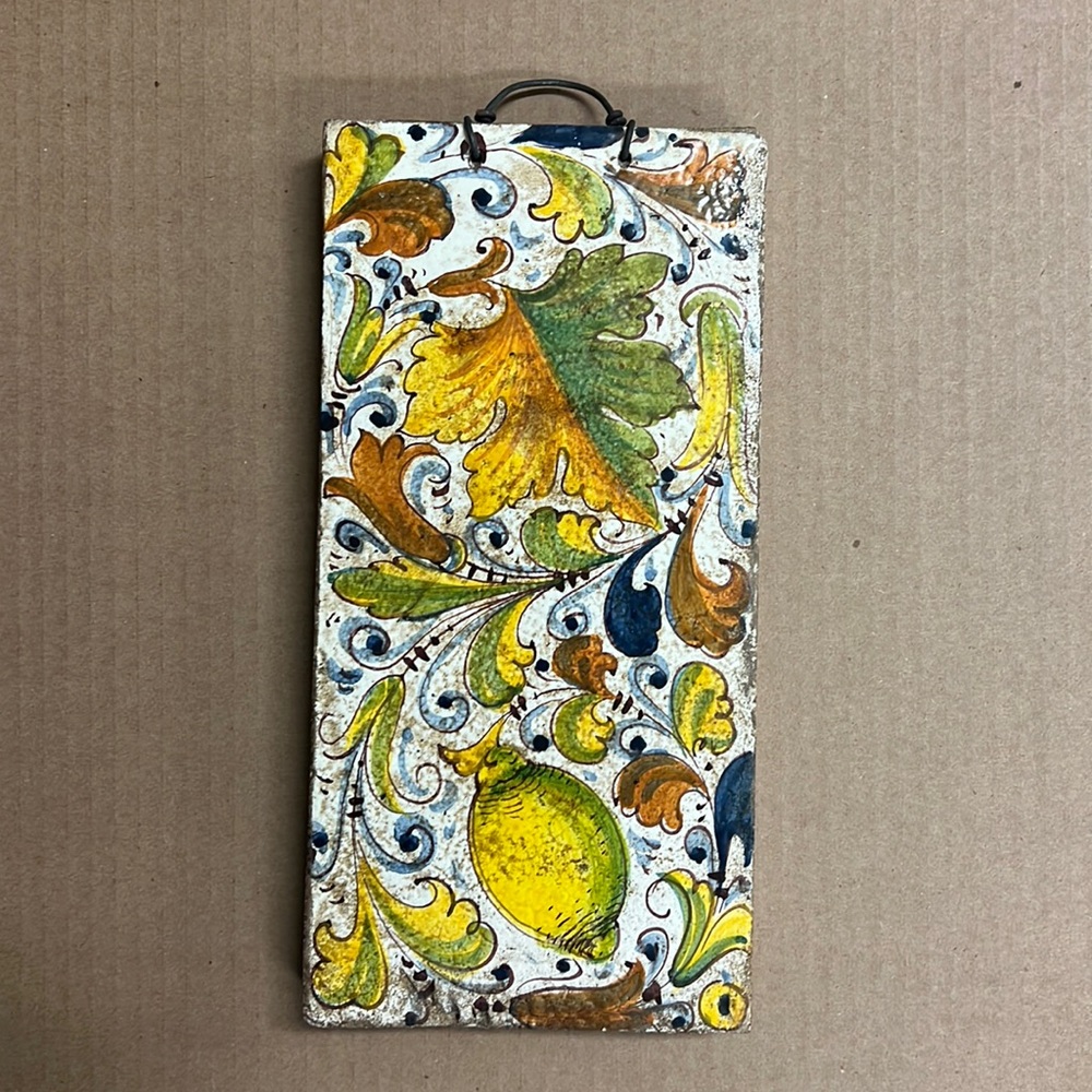Hand painted Vietri First Stone carried home from Tuscany